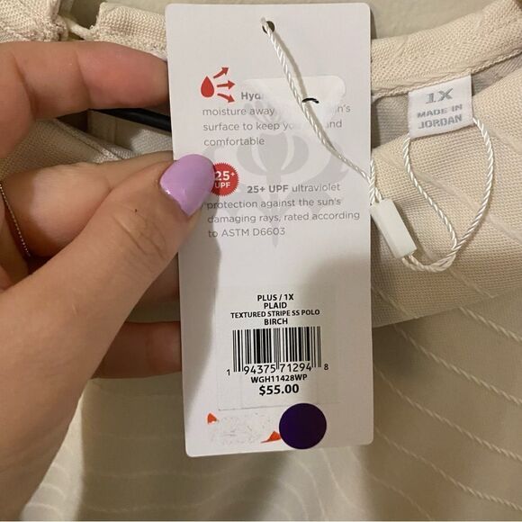 Lady Hagen Women's Textured Stripe Short Sleeve Golf Polo - Picture 9 of 9